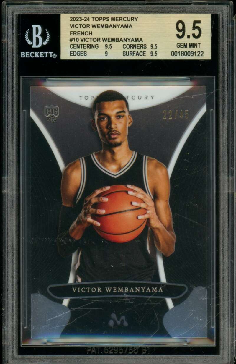 Victor Wembanyama Rookie Card 2023-24 Topps Mercury French (22/45) #10 BGS 9.5 Image 1