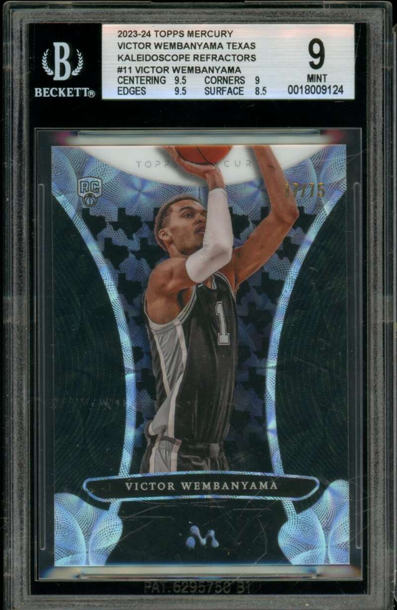 Victor Wembanyama Rookie 2023-24 Topps Mercury Kaleidoscope Refractors #11 BGS 9 Image 1