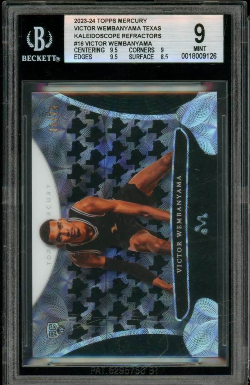Victor Wembanyama Rookie 2023-24 Topps Mercury Kaleidoscope Refractors #16 BGS 9 Image 1