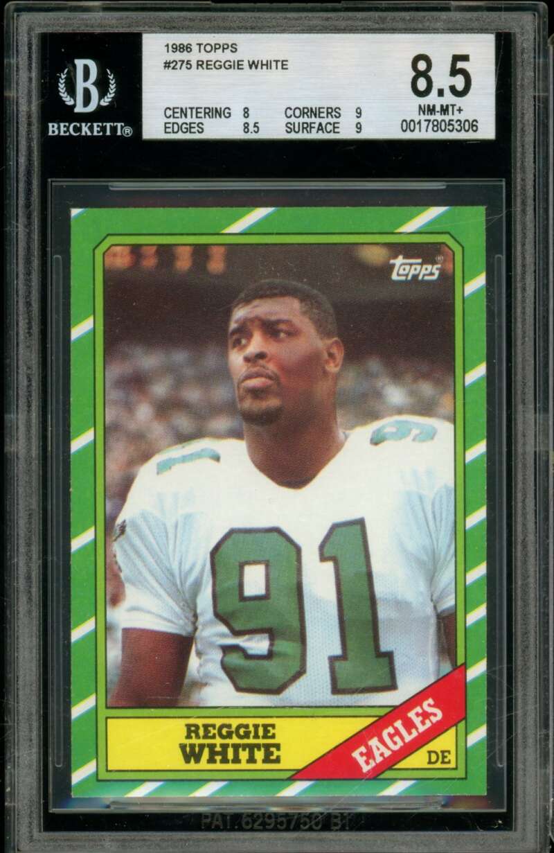Reggie White Rookie Card 1986 Topps #275 BGS 8.5 Image 1