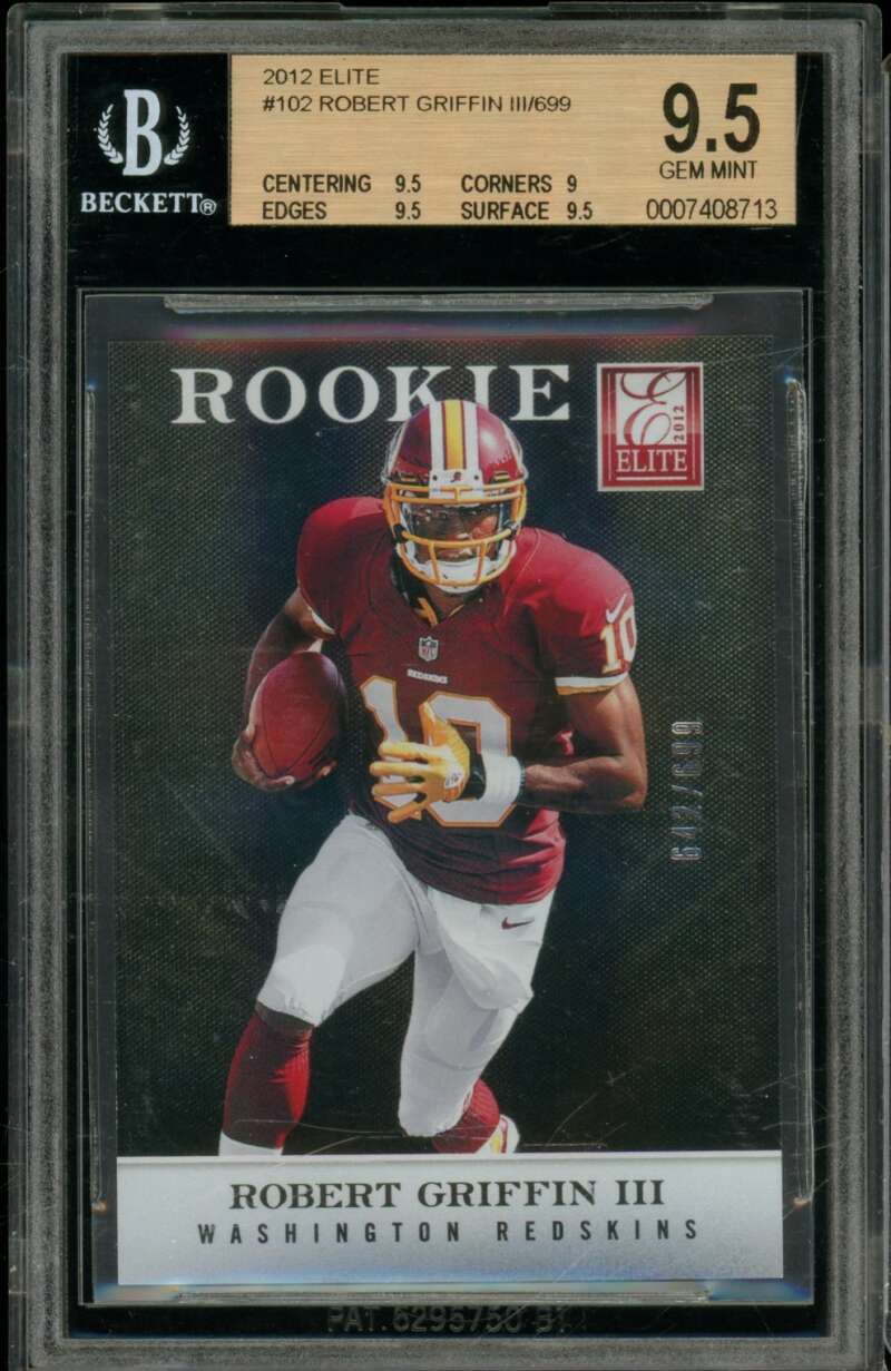 Robert Griffin III Rookie Card 2012 Elite #102 BGS 9.5 Image 1