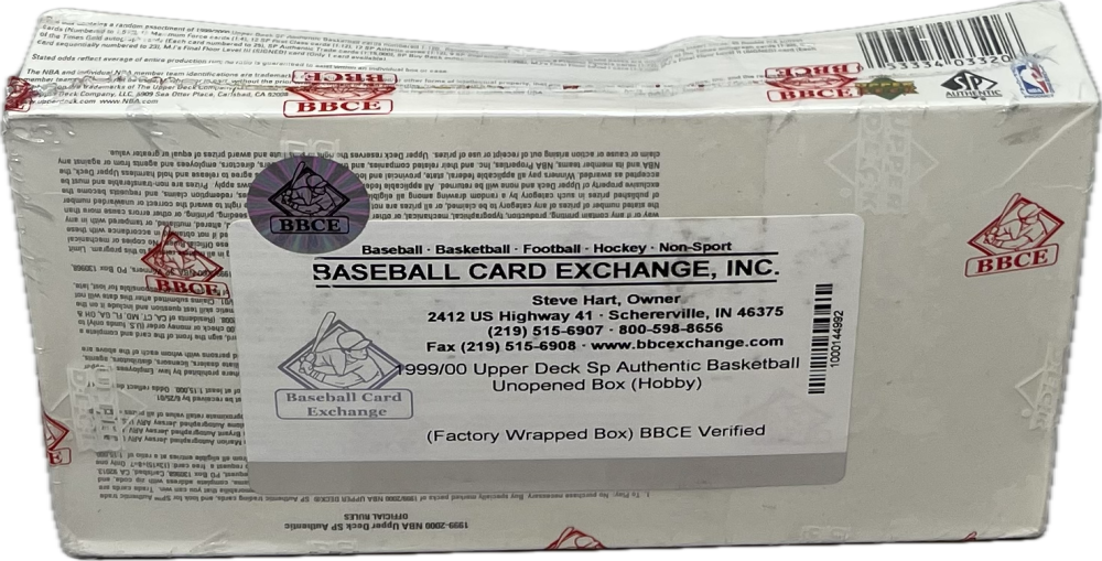 1999-00 Upper Deck Sp Authentic Basketball Box BBCE Image 3