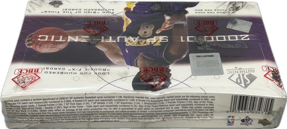 2000-01 Upper Deck SP Authentic Basketball Hobby Box BBCE Image 2