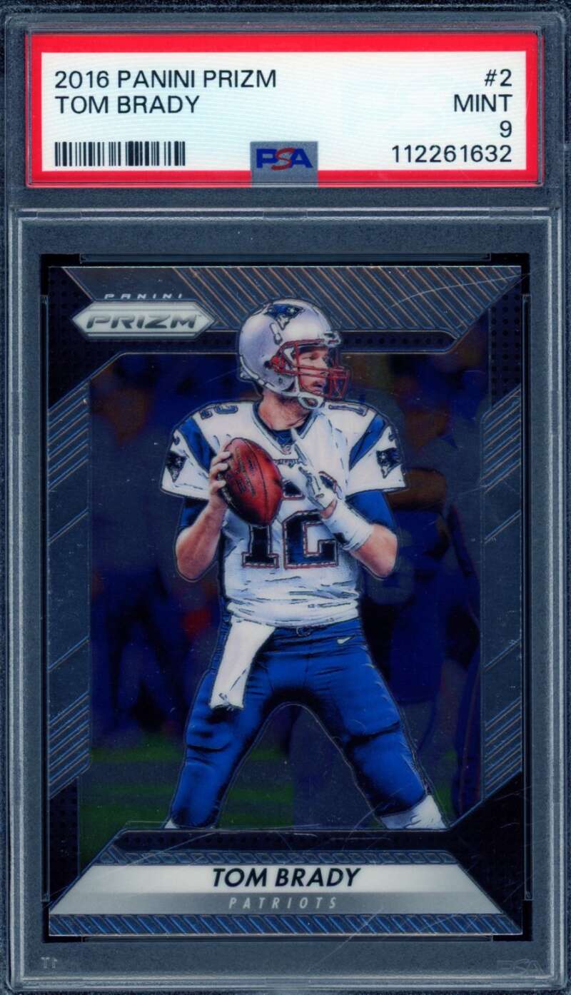 Tom Brady Card 2016 Panini Prizm #2 PSA 9 Image 1