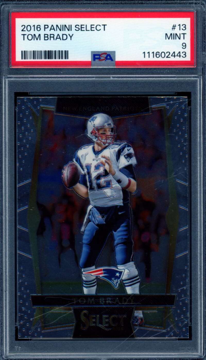 Tom Brady Card 2016 Panini Select #13 PSA 9 Image 1