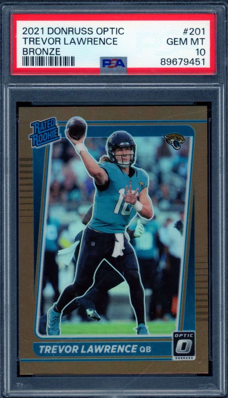 Trevor Lawrence Rookie Card 2021 Donruss Optic Bronze #201 PSA 10 Image 1
