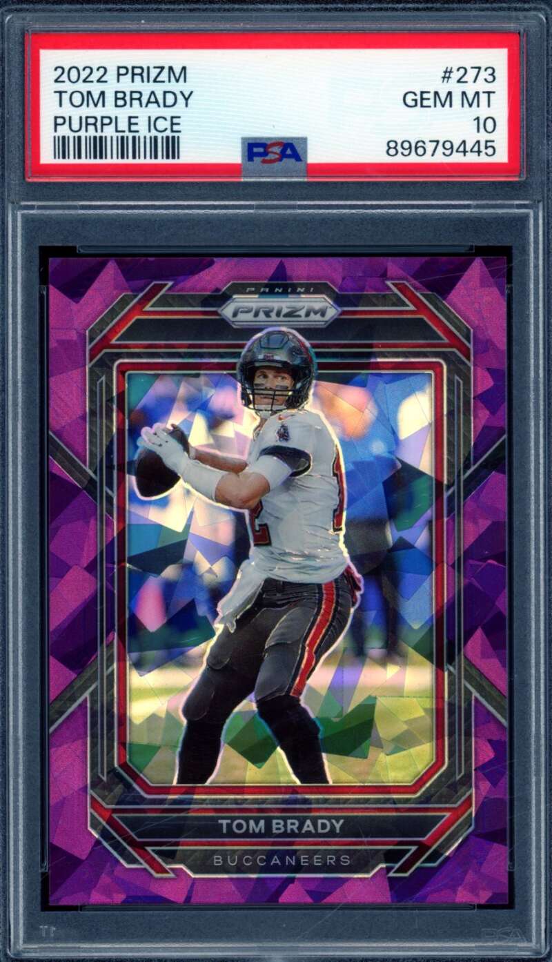 Tom Brady Card 2022 Prizm Purple Ice (35/225) #273 PSA 10 Image 1