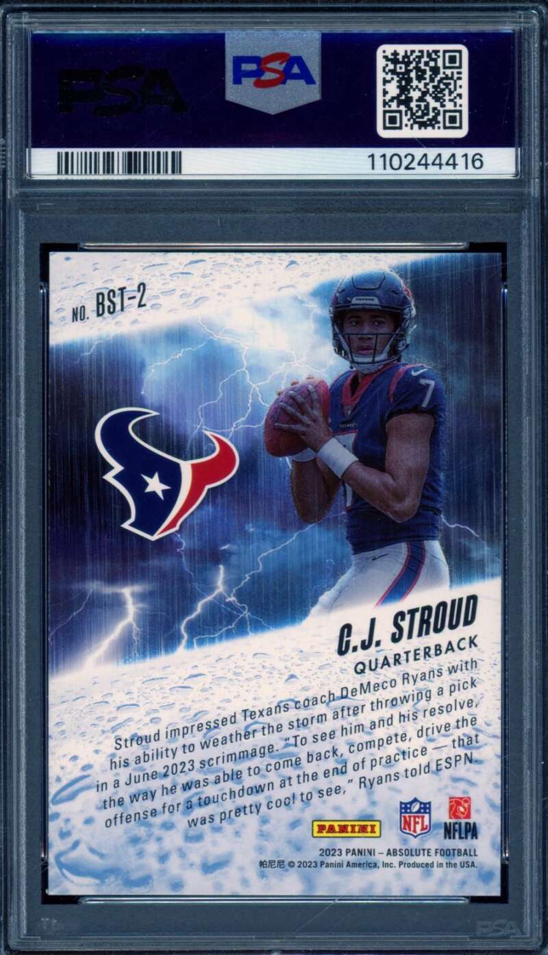 C.J. Stroud Rookie Card 2023 Absolute By Storm #Bst2 PSA 10 Image 2