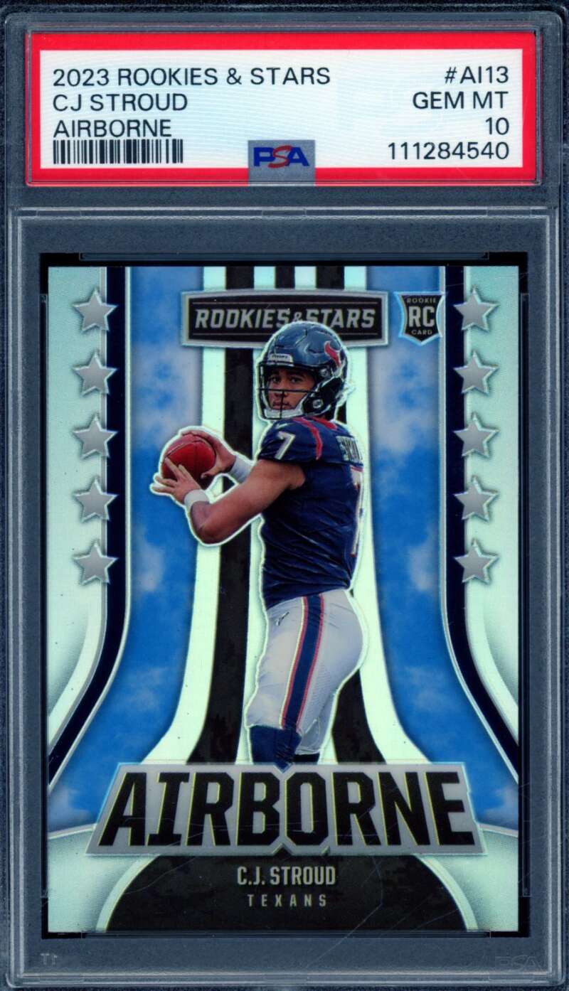 C.J. Stroud Rookie Card 2023 Rookies Stars Airborne #AI13 PSA 10 Image 1