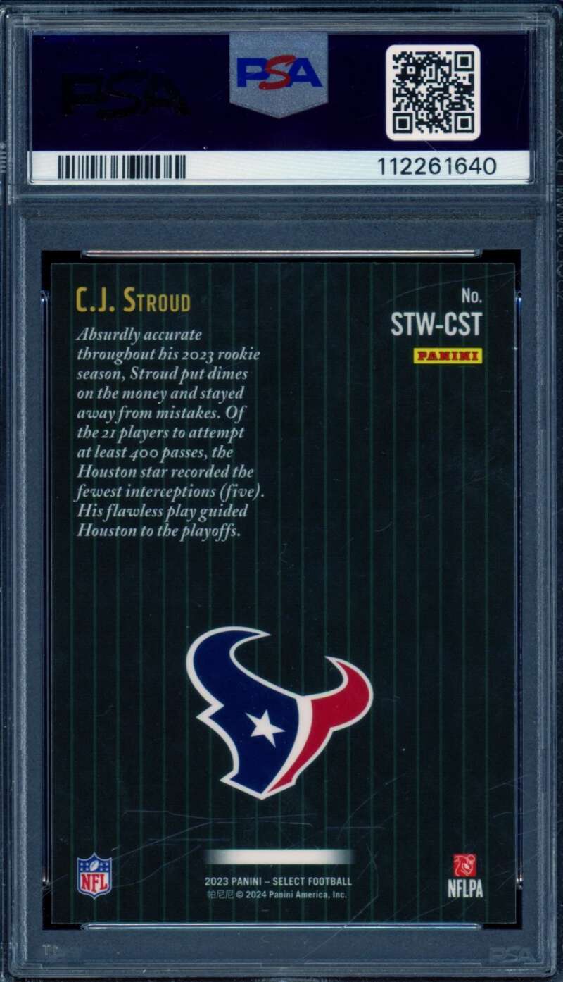 C.J. Stroud Rookie Card 2023 Select Score Throwback #Stwcst PSA 9 Image 2