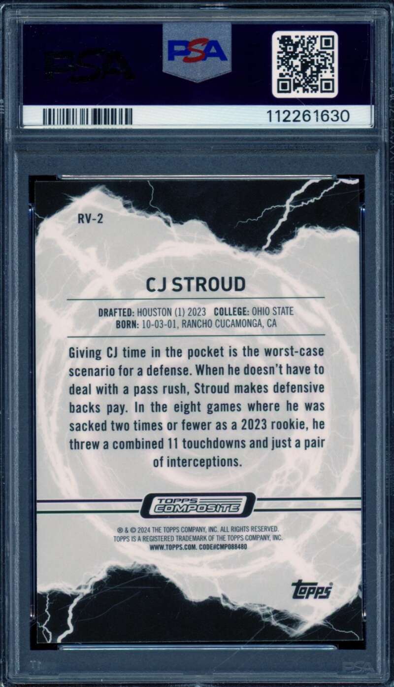 C.J. Stroud Rookie Card 2023 Topps Composite Resurgence Voltaic #RV2 PSA 10 Image 2