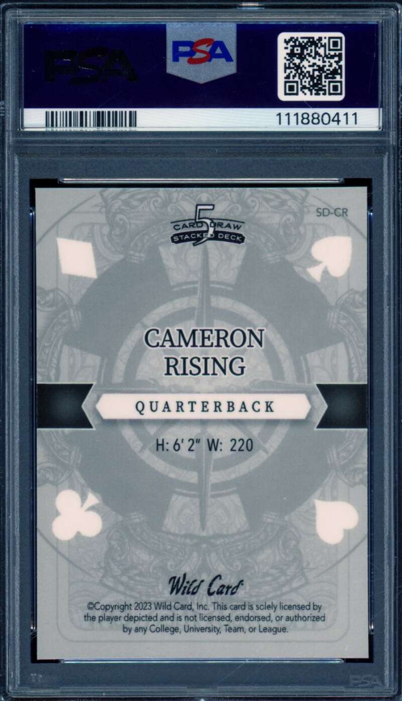 Cameron Rising Rookie Card 2023 Wild Card Draw Ace Pink (1/1) #CR PSA 10 Image 2