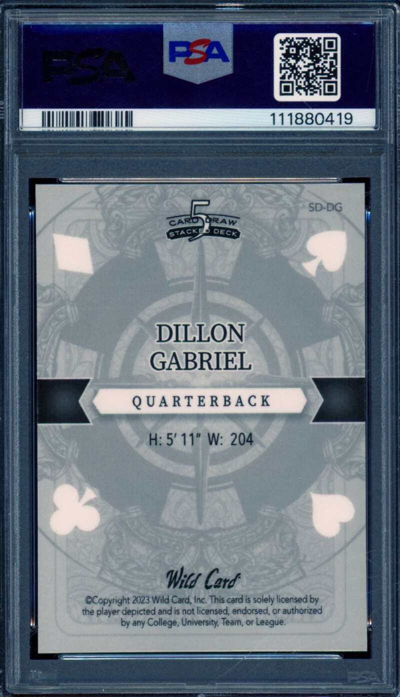 Dillon Gabriel Rookie Card 2023 Wild Card Draw MSC Green (3/3) #DG PSA 9 Image 2