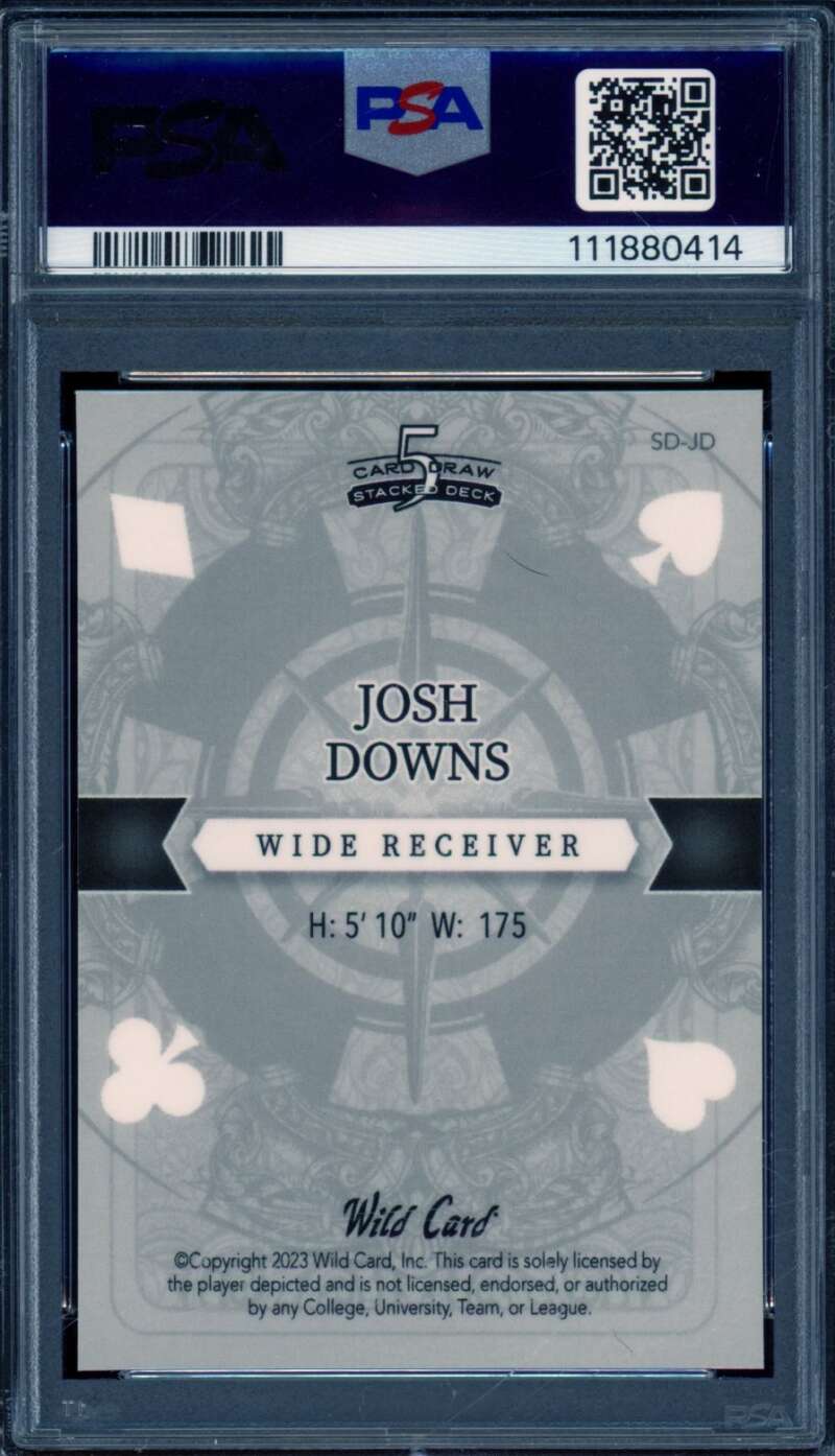 Josh Downs Rookie Card 2023 Wild Card King MSC Green (3/3) #JD PSA 9 Image 2