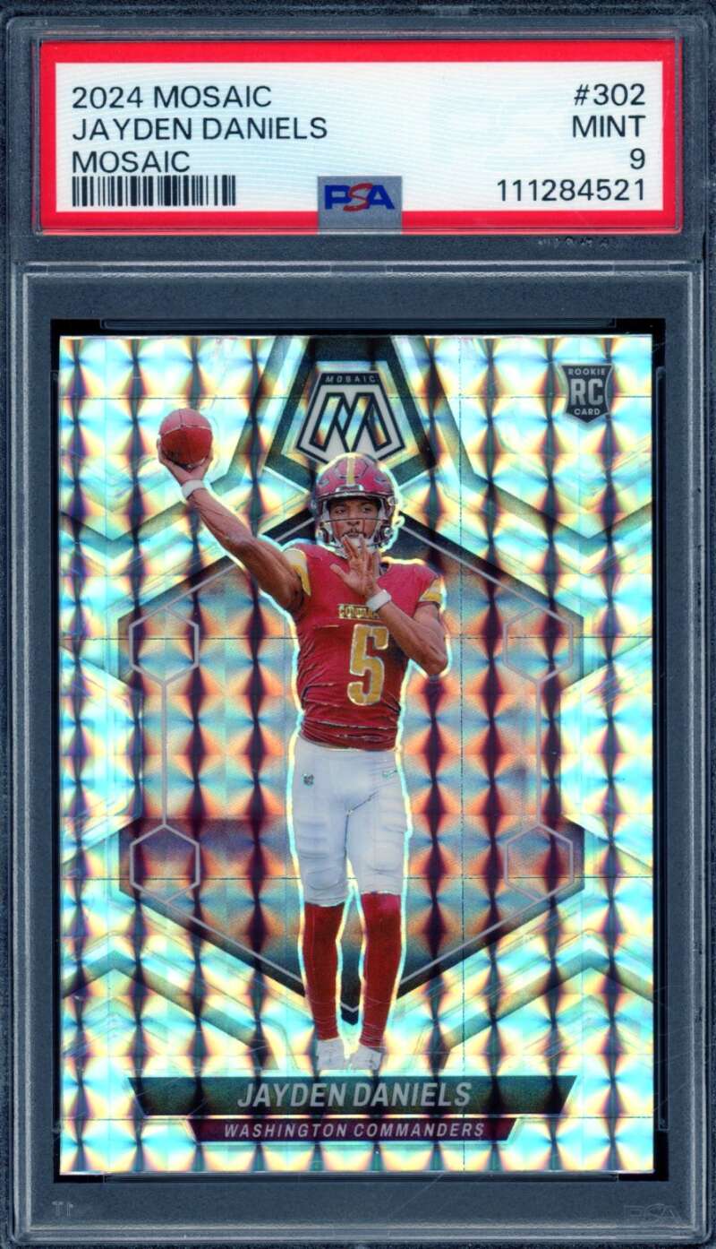 Jayden Daniels Card 2024 Mosaic Mosaic #302 PSA 9 Image 1