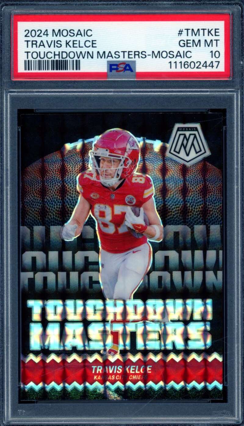 Travis Kelce Card 2024 Mosaic Touchdown Masters Mosaic (pop 5) #Tmtke PSA 10 Image 1