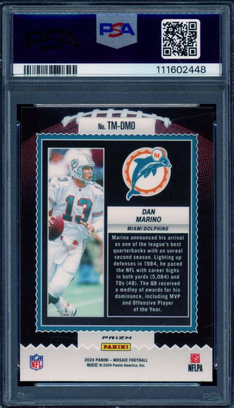 Dan Marino Card Mosaic Touchdown Masters Mosaic (pop 3) #Tmdmo PSA 10 Image 2