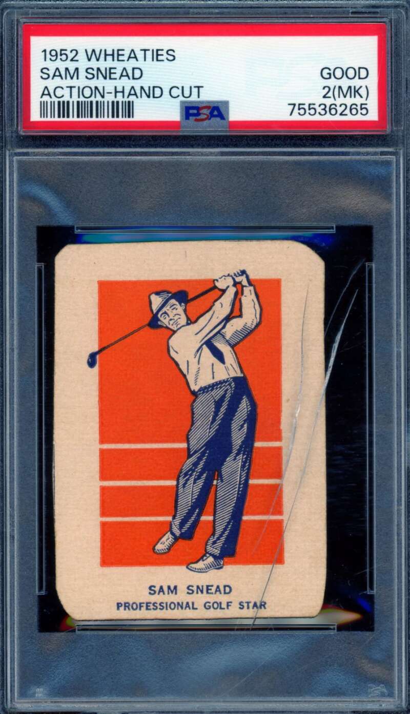 Sam Snead Action Card 1952 Wheaties #G2A PSA 2 (MK) (cracked holder) Image 1