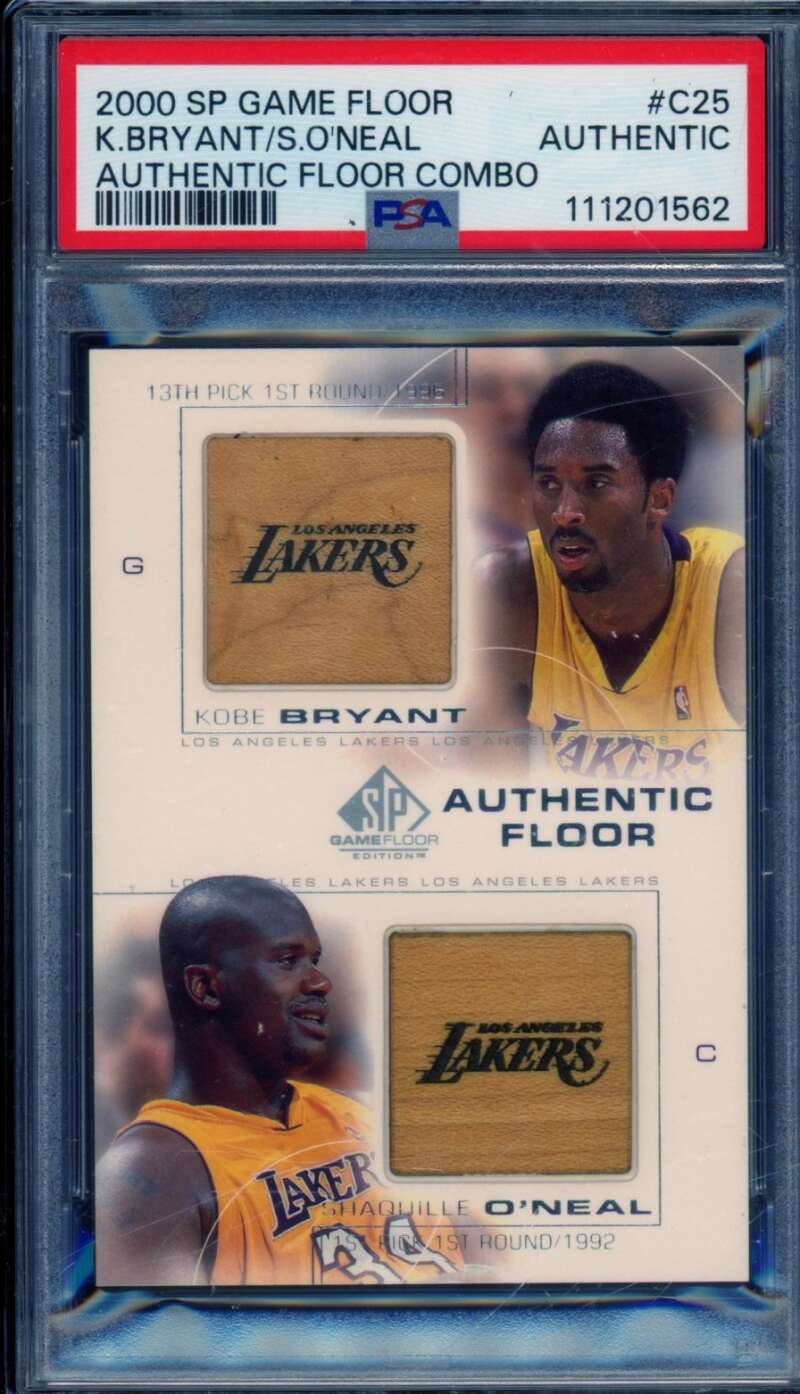 Kobe Bryant/Shaquille O'Neal Card 2000-01 SP Game Floor Combo #C25 PSA Authentic Image 1