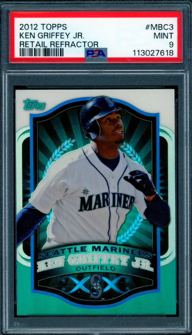 Ken Griffey Jr. Card 2012 Topps Retail Refractor #MBC3 PSA 9 Image 1