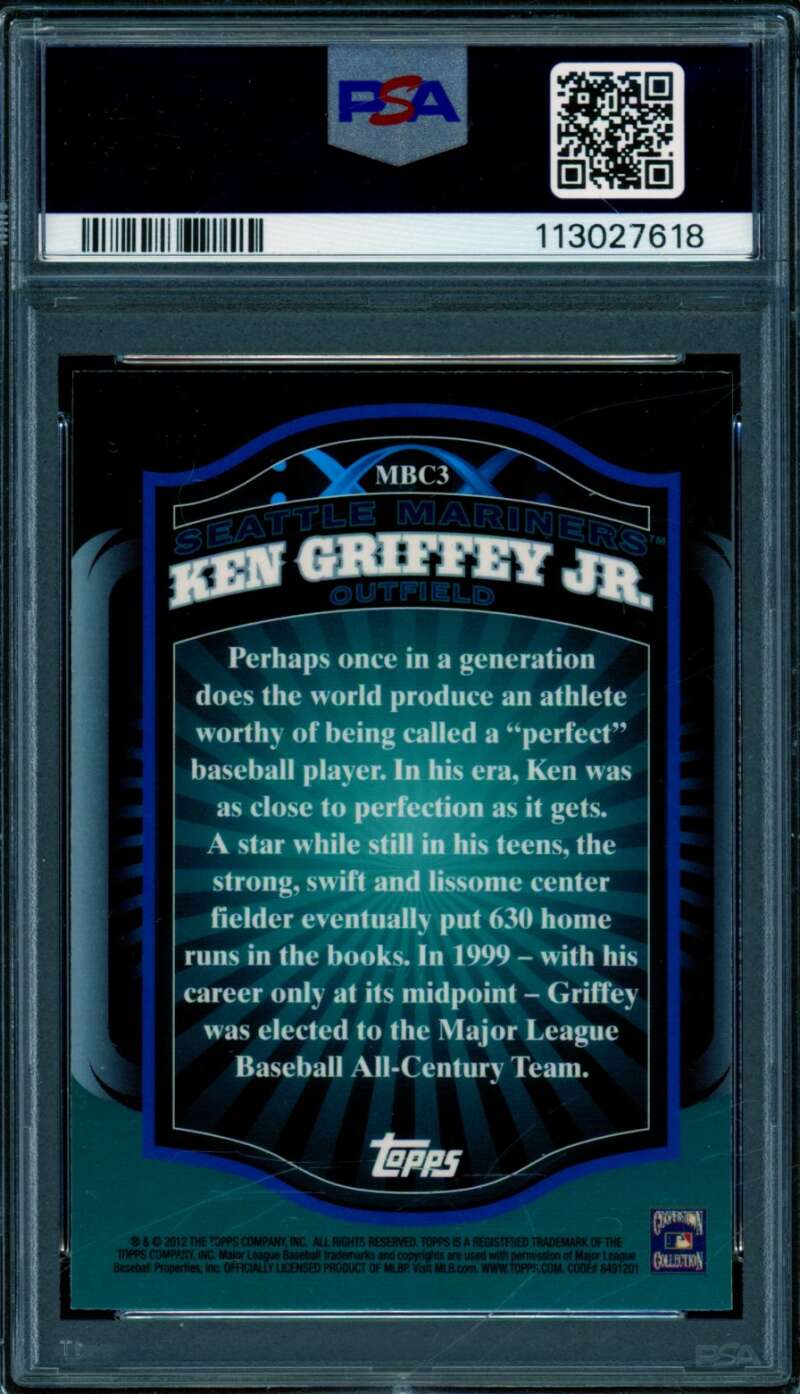 Ken Griffey Jr. Card 2012 Topps Retail Refractor #MBC3 PSA 9 Image 2