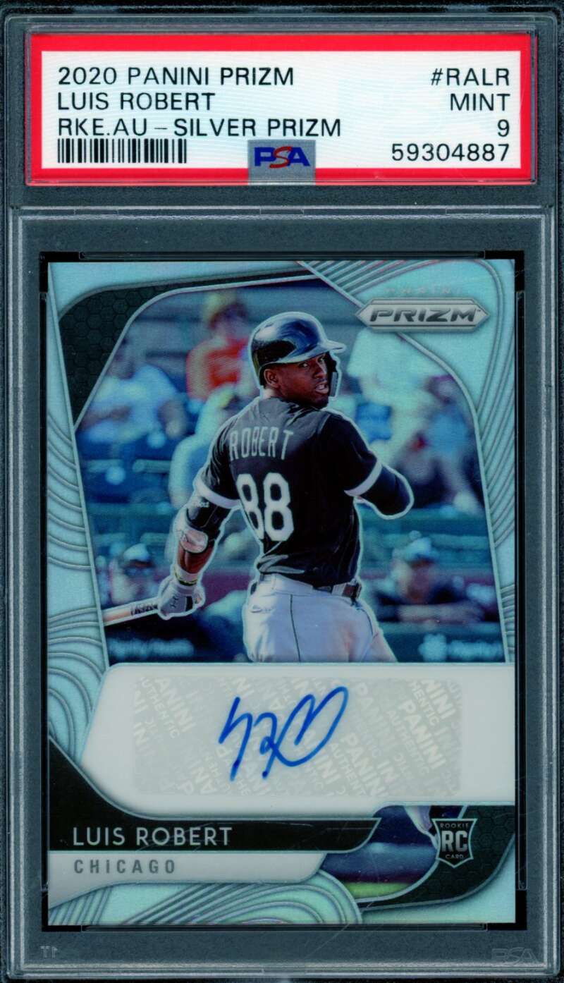 Luis Robert Rookie Card 2020 Panini Prizm Rookie Auto Silver Prizm #Ralr PSA 9 Image 1