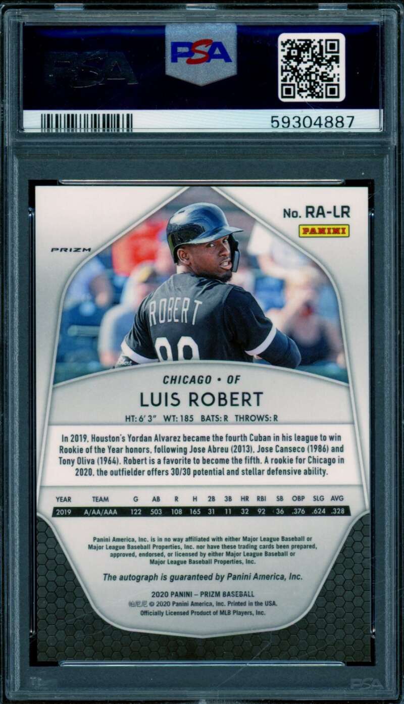 Luis Robert Rookie Card 2020 Panini Prizm Rookie Auto Silver Prizm #Ralr PSA 9 Image 2