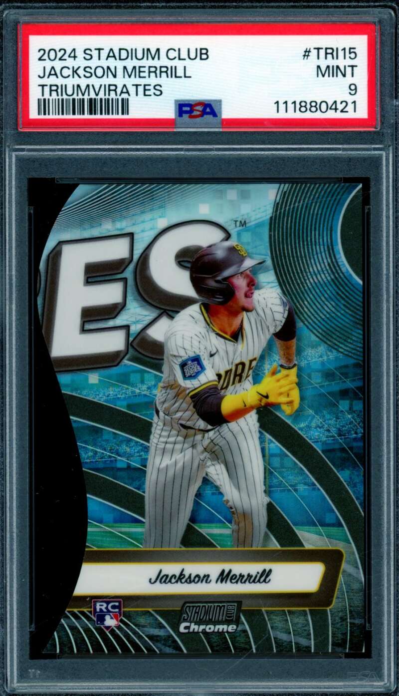 Jackson Merrill Card 2024 Stadium Club Triumvirates #Tri15 PSA 9 Image 1