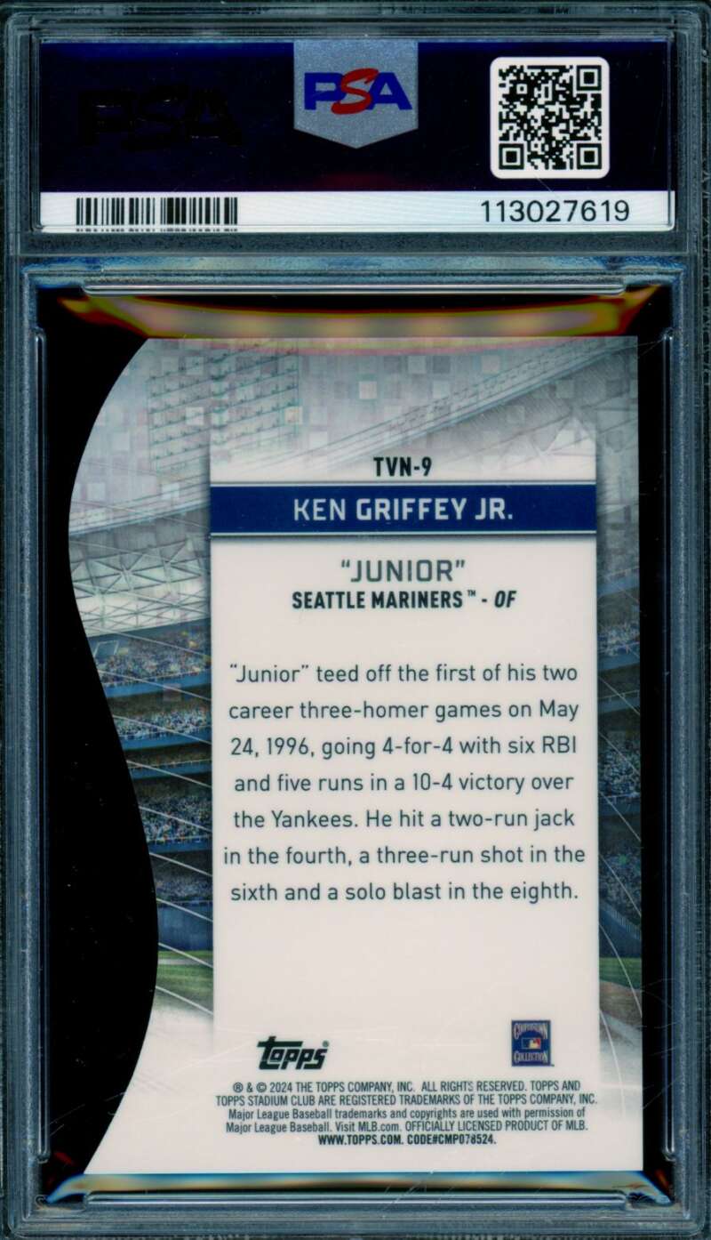 Ken Griffey Jr. Card 2024 Stadium Club Triumvirates Nickname (pop 3) #Tvn9 PSA 9 Image 2