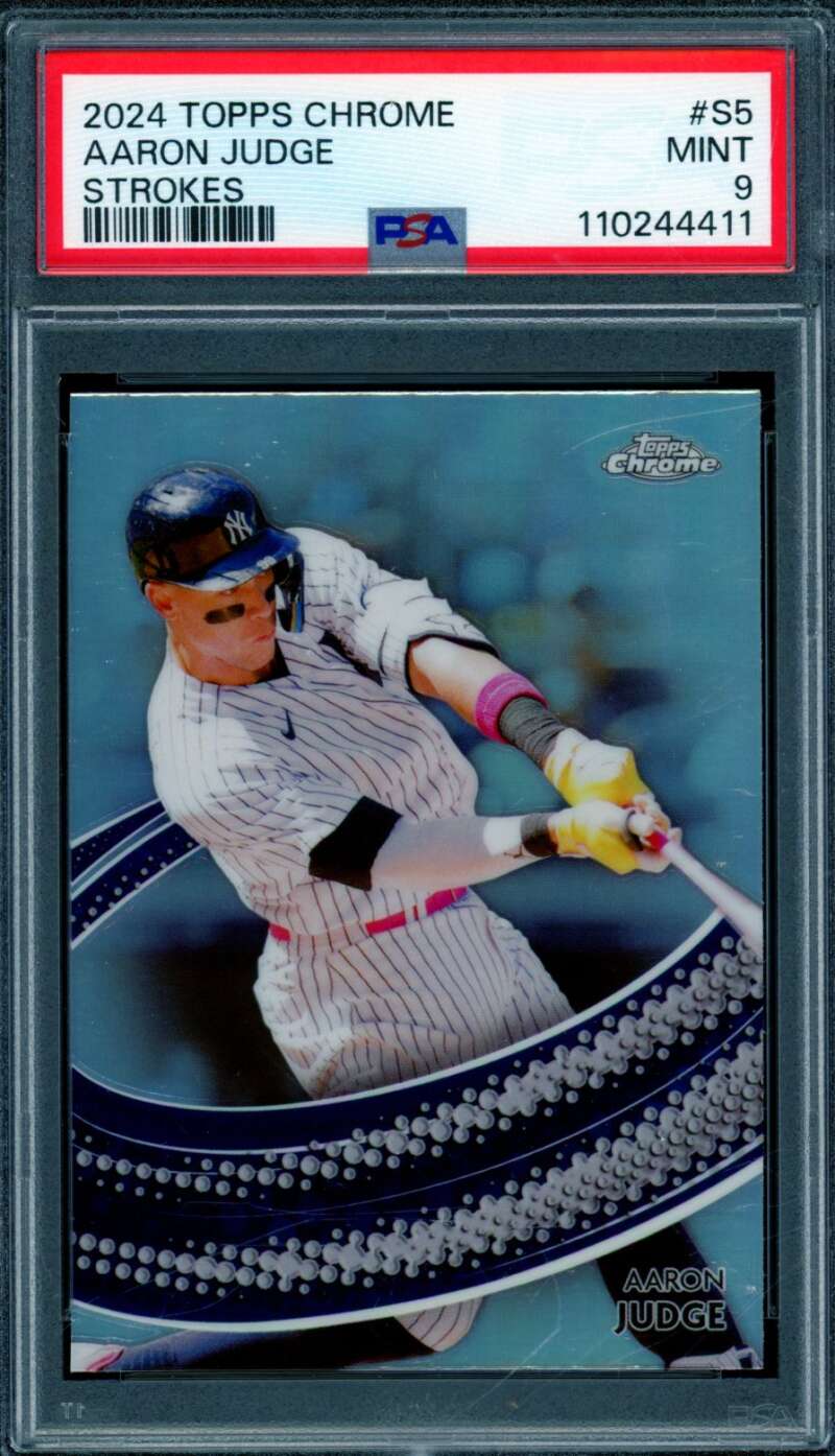 Aaron Judge Card 2024 Topps Chrome Strokes #S5 PSA 9 Image 1