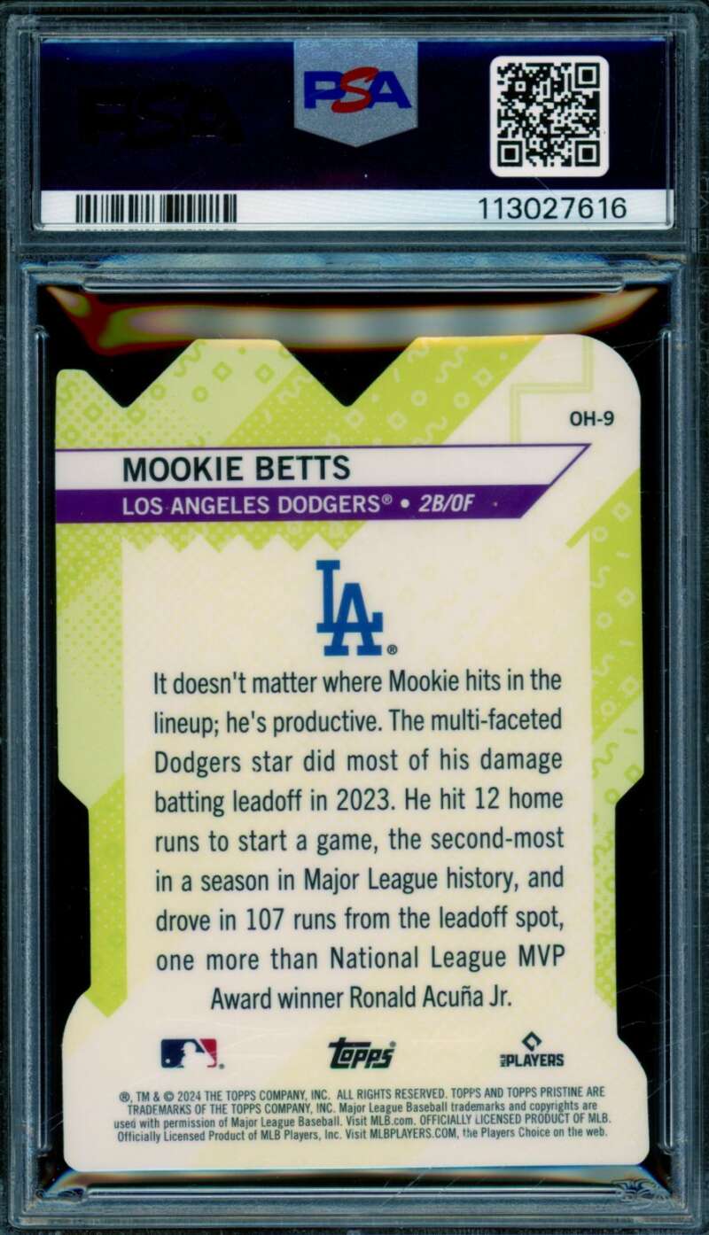 Mookie Betts Card 2024 Topps Pristine Oh Snap (pop 5) #OH9 PSA 10 Image 2