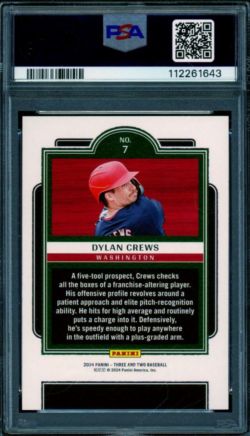 Dylan Crews Rookie Card 2024 Three And Two Full Account #7 PSA 10 Image 2