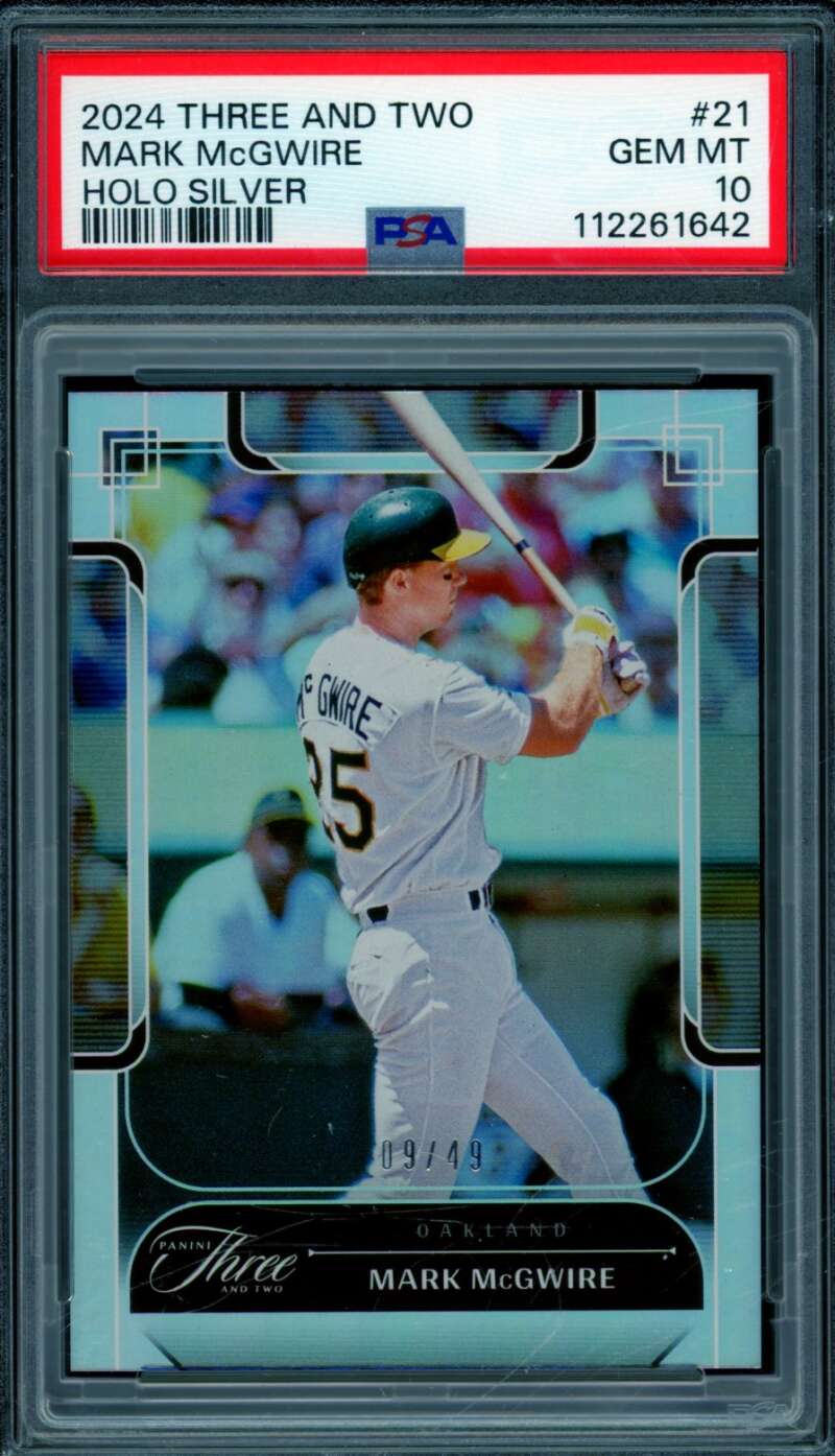 Mark McGwire 2024 Panini Three And Two Holo Silver (9/49) (pop 1) #21 PSA 10 Image 1