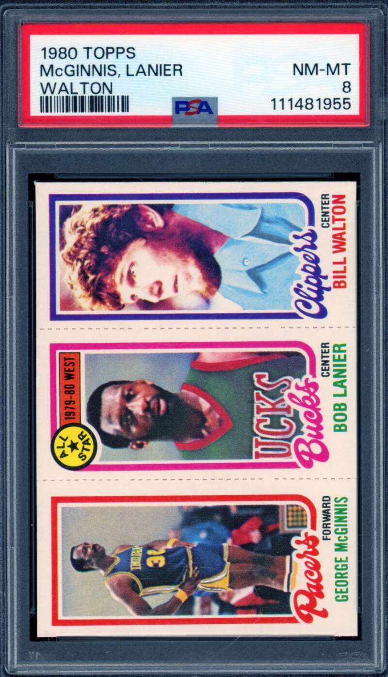 George McGinnis Bob Lanier Bill Walton Card 1980-81 Topps #127 PSA 8 Image 1