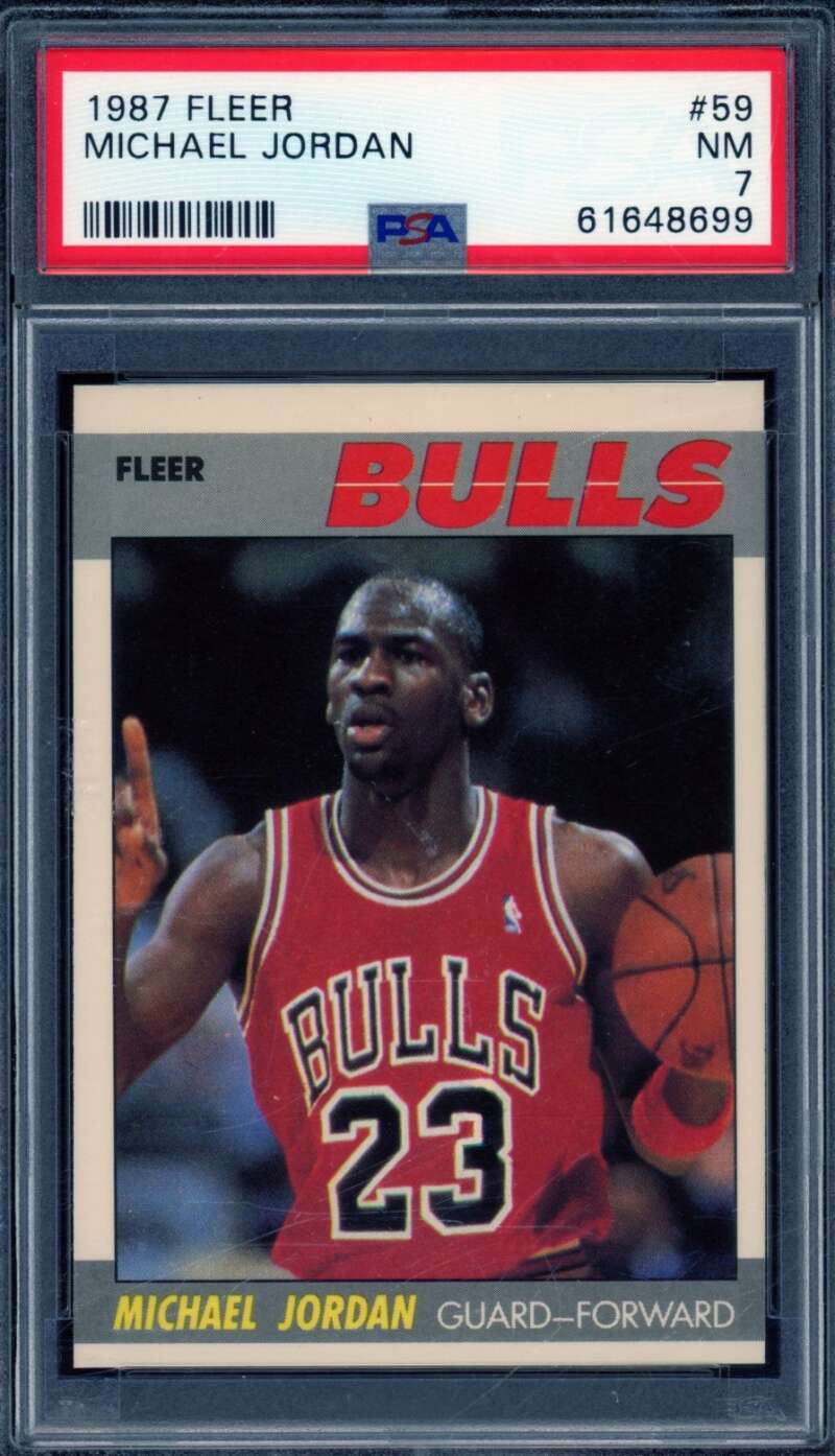 Michael Jordan Card 1987-88 Fleer #59 PSA 7 Image 1