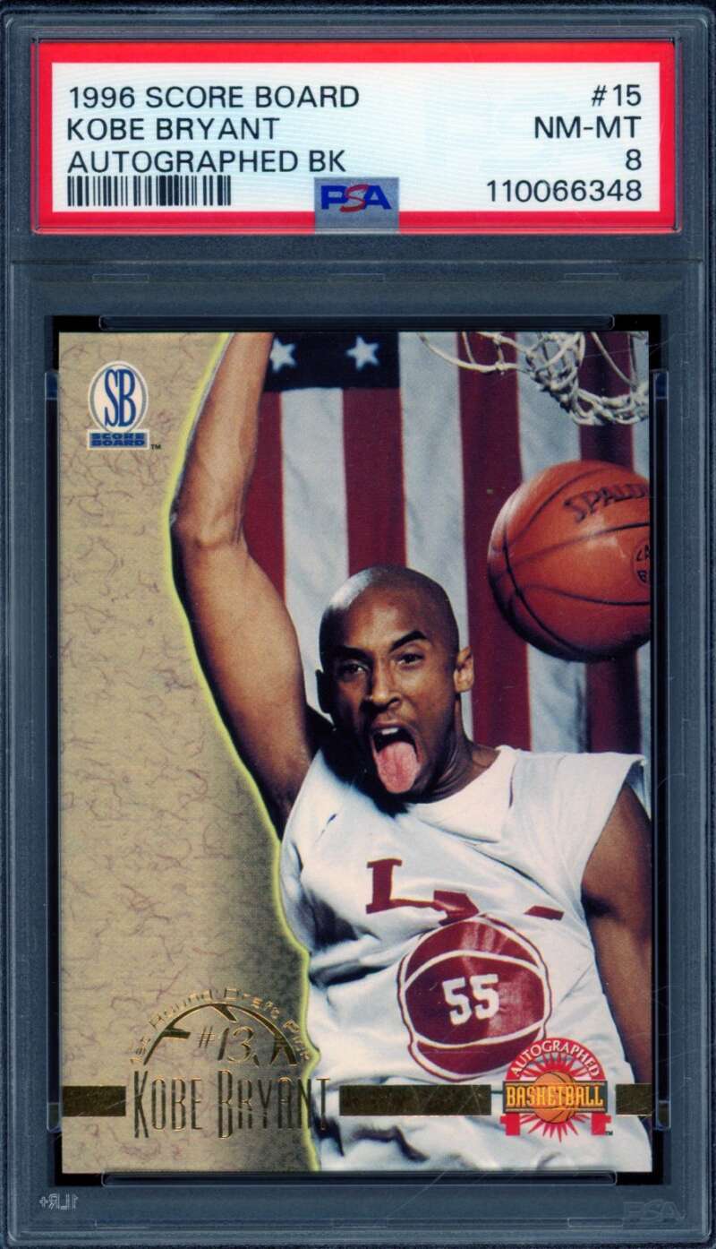 Kobe Bryant Rookie Card 1996 Score Board #15 PSA 8 Image 1