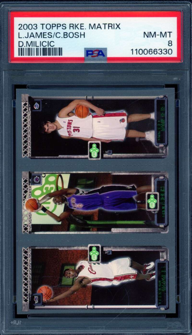 LeBron James/Chris Bosh/Darko Rookie Card 2003-04 Topps Rookie Matrix #PA PSA 8 Image 1