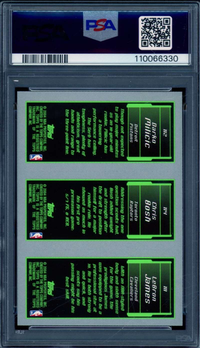 LeBron James/Chris Bosh/Darko Rookie Card 2003-04 Topps Rookie Matrix #PA PSA 8 Image 2
