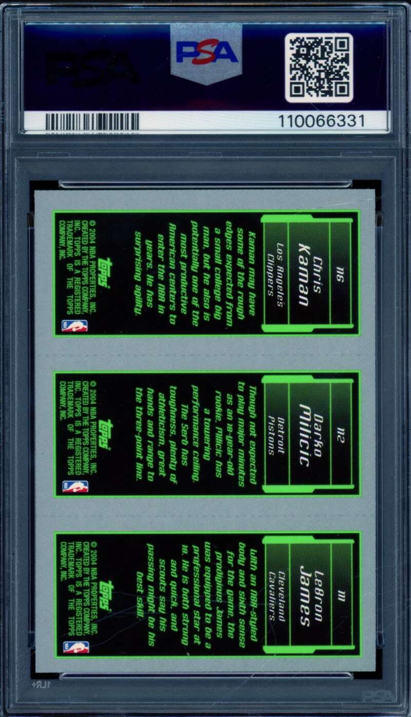 LeBron James/Darko Milicic/Chris Kaman Rookie 2003-04 Topps Matrix #nno PSA 8 Image 2