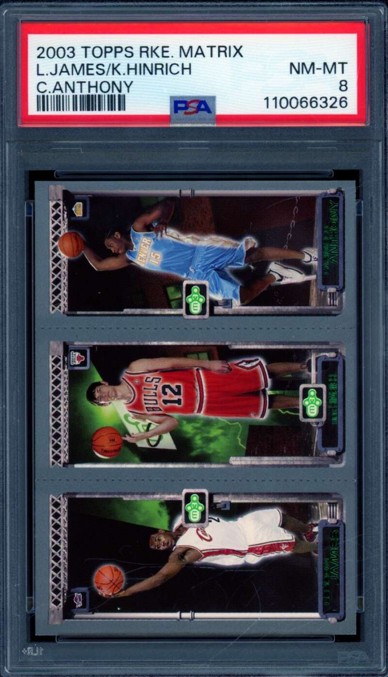 L. James /K. Hinrich/Anthony Rookie Card 2003-04 Topps Rookie Matrix #PA PSA 8 Image 1