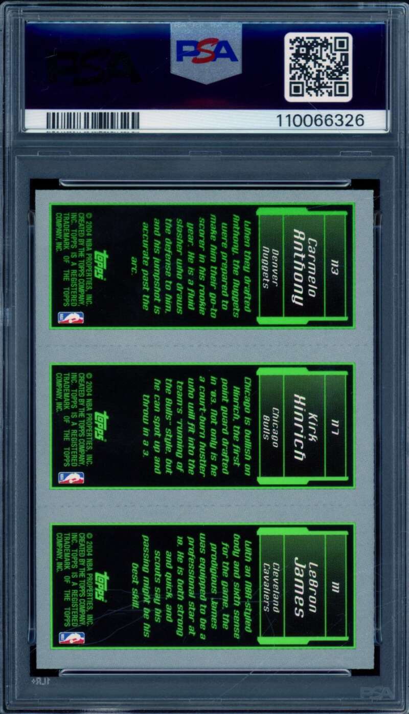 L. James /K. Hinrich/Anthony Rookie Card 2003-04 Topps Rookie Matrix #PA PSA 8 Image 2