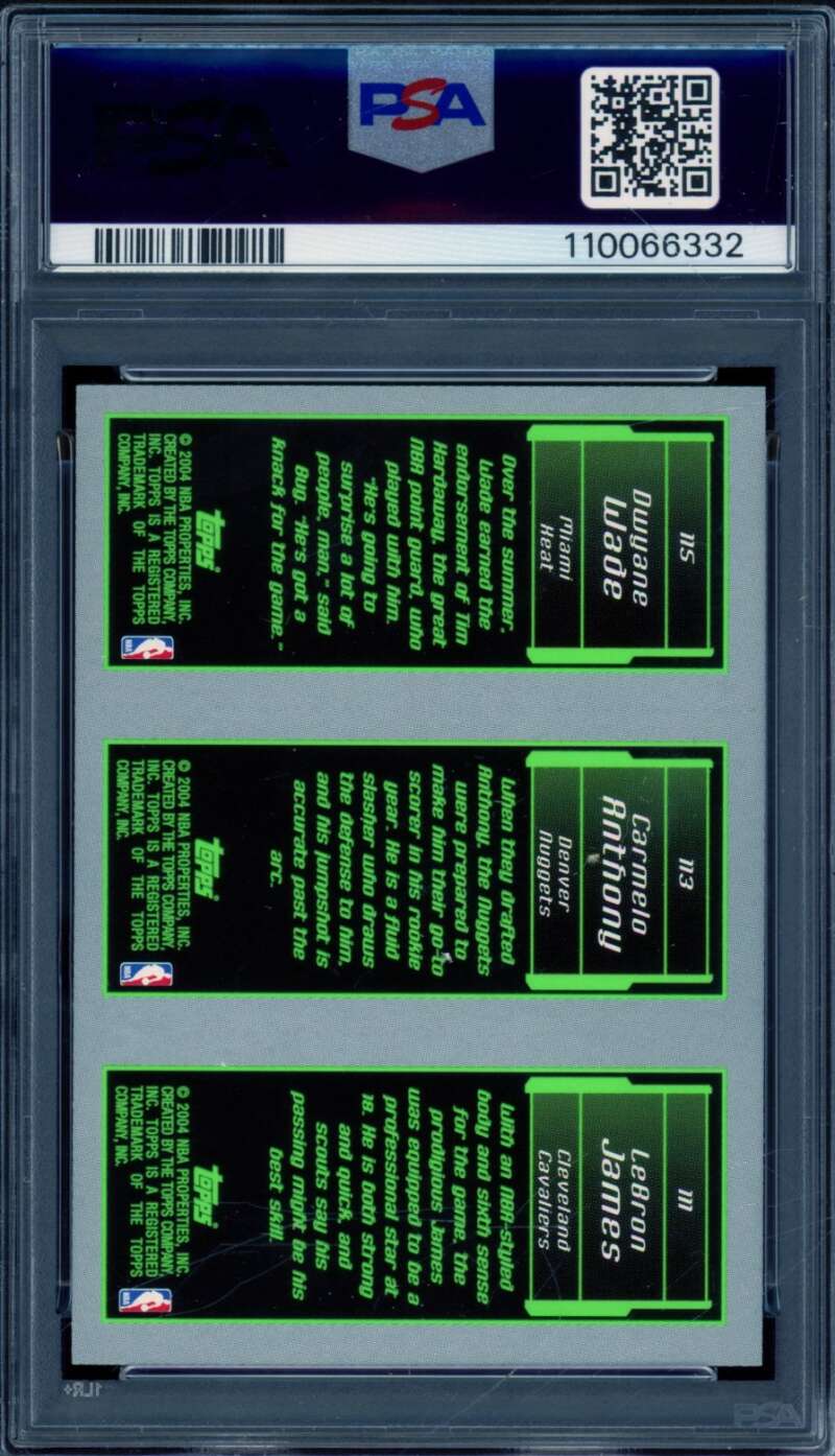 LeBron James/Anthony/Dwyane Wade Rookie 2003-04 Topps Rookie Matrix #PA PSA 9 Image 2