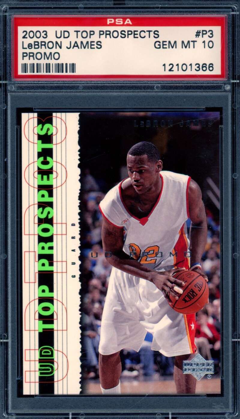 LeBron James Rookie Card 2003-04 UD Top Prospects #P3 PSA 10 Image 1