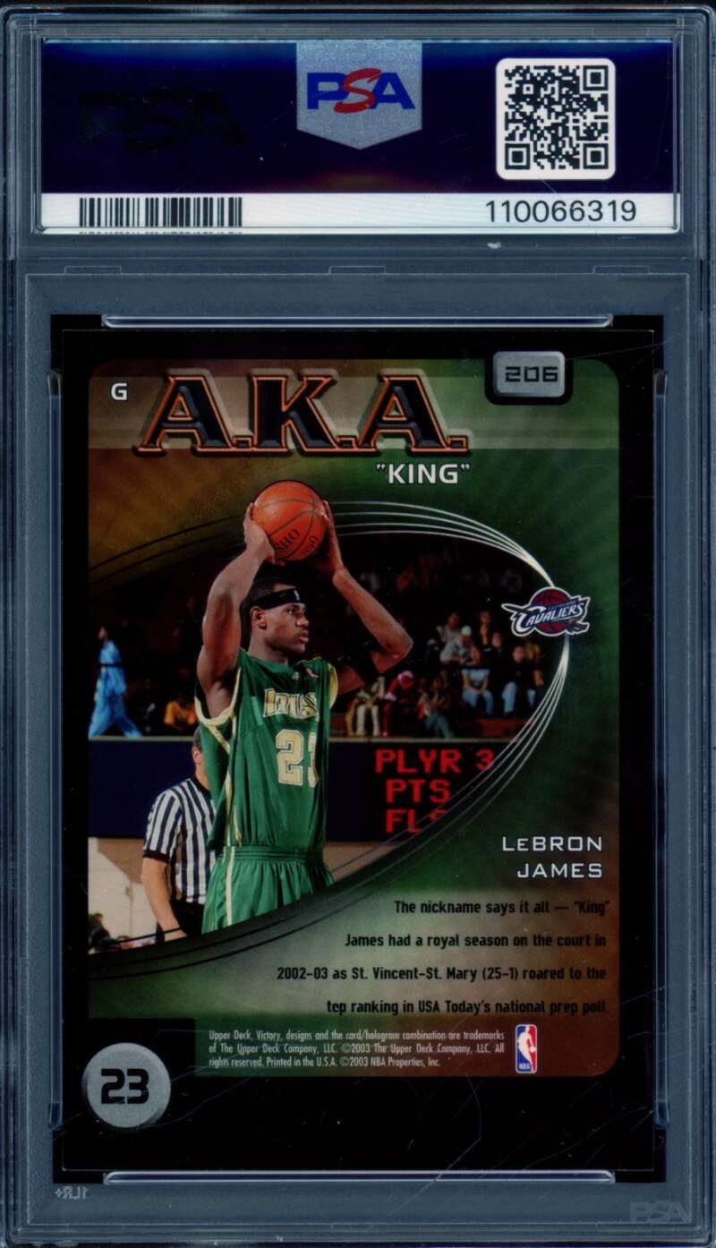 LeBron James Rookie Card 2003-04 Upper Deck Victory #206 PSA 8 Image 2