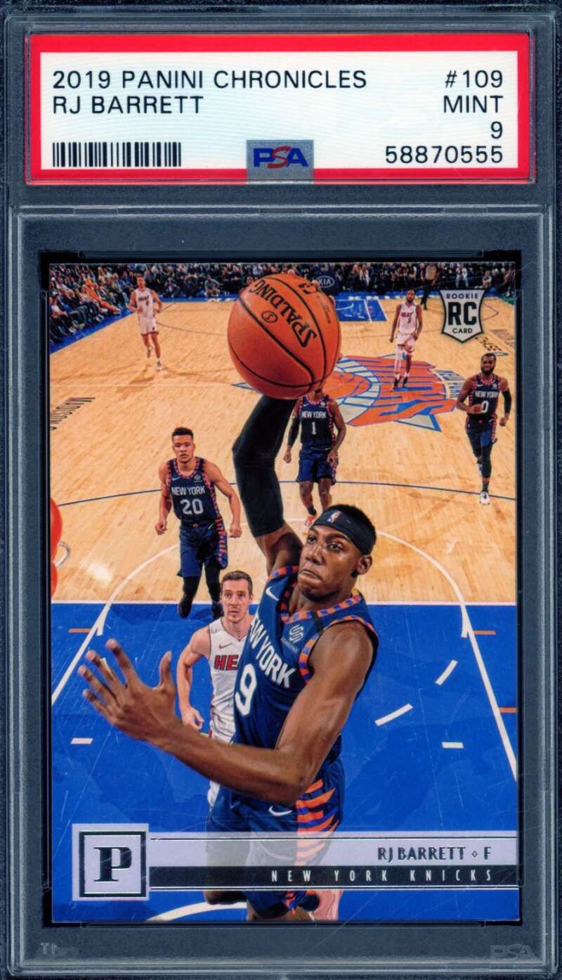 RJ Barrett Rookie Card 2019-20 Panini Chronicles #109 PSA 9 Image 1