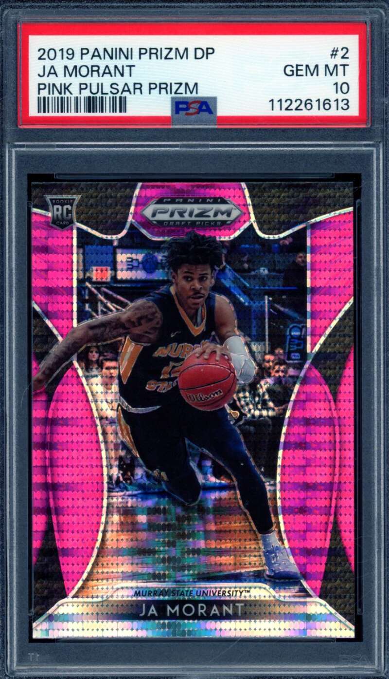 Ja Morant Rookie Card 2019-20 Panini Prizm DP Pink Pulsar Prizm #2 PSA 10 Image 1