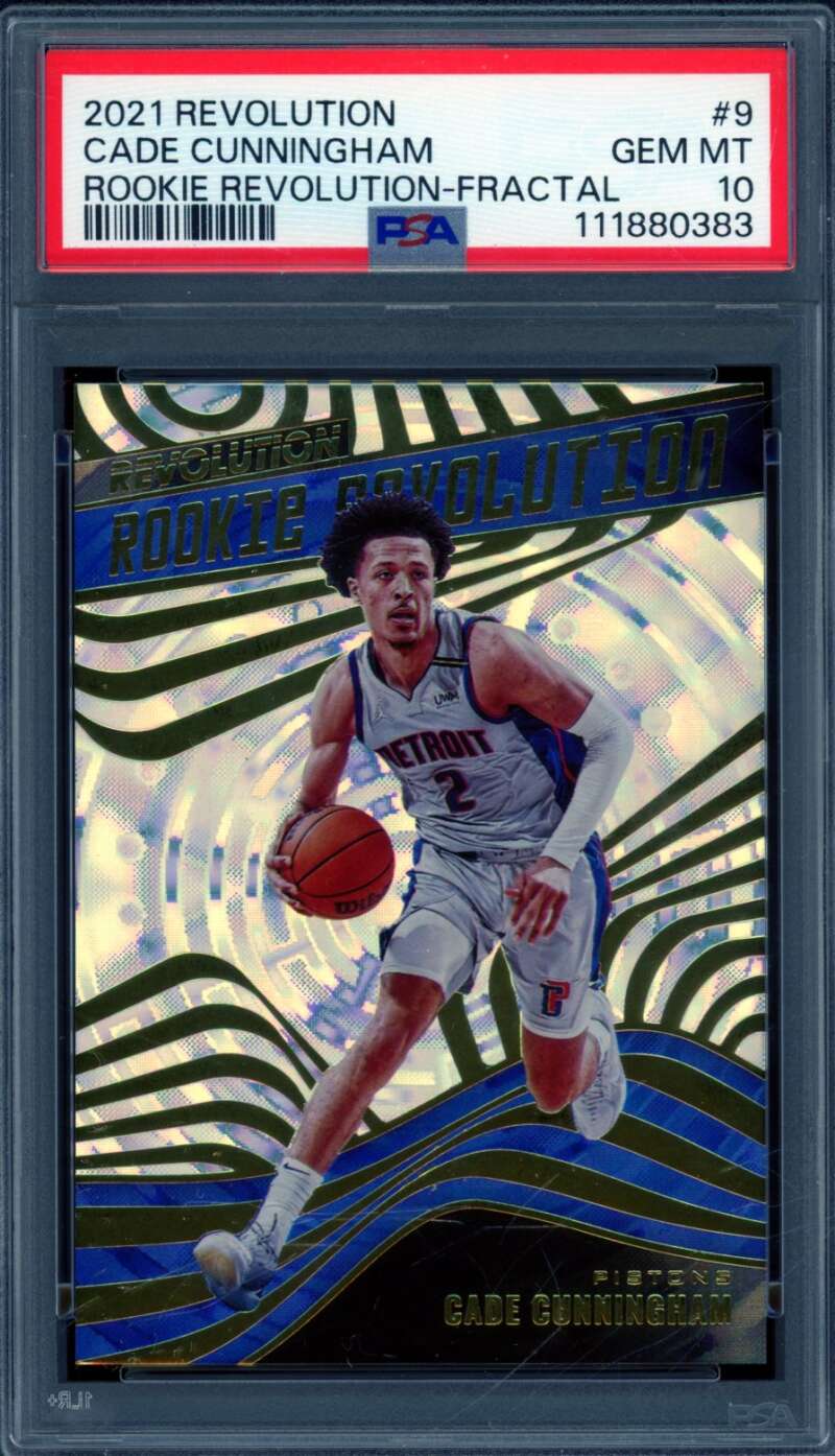 Cade Cunningham Rookie 2021-22 Revolution Rookie Revolution Fractial #9 PSA 10 Image 1