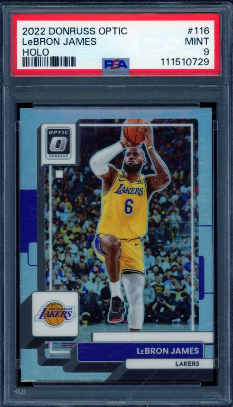 LeBron James Card 2022-23 Donruss Optic Holo #116 PSA 9 Image 1