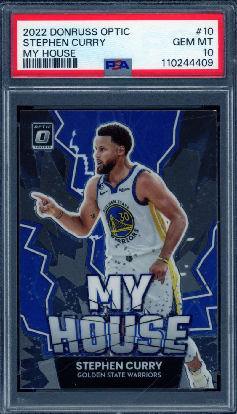 Stephen Curry Card 2022-23 Donruss Optic My House #10 PSA 10 Image 1