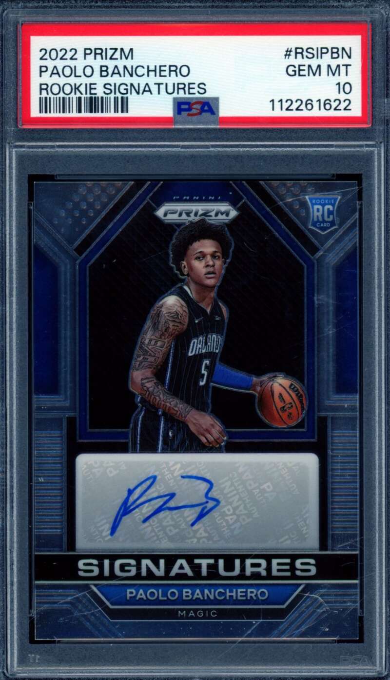 Paolo Banchero Rookie Card 2022-23 Prizm Rookie Signatures #RSIPBN PSA 10 Image 1